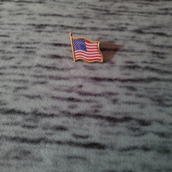 Other - Brass & Enamel Wavy American Flag Lapel Pin